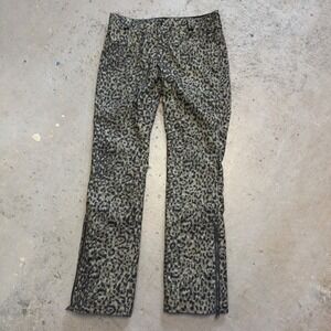 Volcom Leopard Print Snow Pants Womens Large Olive Green 15K Waterproof H1352108